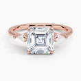Load image into Gallery viewer, Cometa Asscher Cut Three Stone Moissanite Engagement Ring