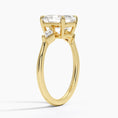 Load image into Gallery viewer, Cometa Asscher Cut Three Stone Moissanite Engagement Ring