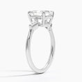 Load image into Gallery viewer, Cometa Asscher Cut Three Stone Moissanite Engagement Ring