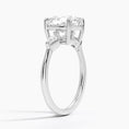 Load image into Gallery viewer, Cometa Cushion Cut Three Stone Moissanite Engagement Ring