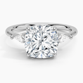 Load image into Gallery viewer, Cometa Cushion Cut Three Stone Moissanite Engagement Ring