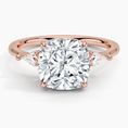 Load image into Gallery viewer, Cometa Cushion Cut Three Stone Moissanite Engagement Ring