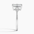 Cometa Emerald Cut Three Stone Moissanite Engagement Ring
