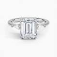 Load image into Gallery viewer, Cometa Emerald Cut Three Stone Moissanite Engagement Ring