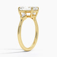 Load image into Gallery viewer, Cometa Emerald Cut Three Stone Moissanite Engagement Ring