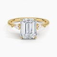 Load image into Gallery viewer, Cometa Emerald Cut Three Stone Moissanite Engagement Ring