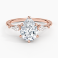 Load image into Gallery viewer, Cometa Pear Cut Three Stone Moissanite Engagement Ring