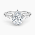 Load image into Gallery viewer, Cometa Pear Cut Three Stone Moissanite Engagement Ring