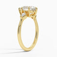 Load image into Gallery viewer, Cometa Pear Cut Three Stone Moissanite Engagement Ring