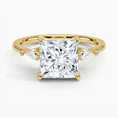 Load image into Gallery viewer, Cometa Princess Cut Three Stone Moissanite Engagement Ring