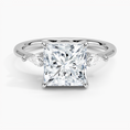 Load image into Gallery viewer, Cometa Princess Cut Three Stone Moissanite Engagement Ring