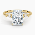 Load image into Gallery viewer, Cometa Radiant Cut Three Stone Moissanite Engagement Ring