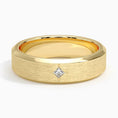 6.0 mm Compass-Set Princess Moissanite Matte Men’s Wedding Band