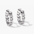 Load image into Gallery viewer, Cuban Chain Diamond Huggie Hoop Earrings