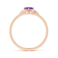 Cushion-Cut Amethyst with Bypass Moissanite Halo Promise Ring