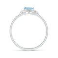 Cushion-Cut Aquamarine with Bypass Moissanite Halo Promise Ring