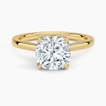 Cushion Cut Petal Prong Solitaire Moissanite Engagement Ring