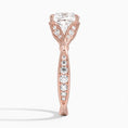 Cushion Moissanite Floral Openwork Cathedral Engagement Ring