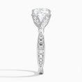 Cushion Moissanite Floral Openwork Cathedral Engagement Ring