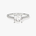 Load image into Gallery viewer, Cushion Cut Moissanite Engagement Ring with Pavé Band
