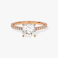 Load image into Gallery viewer, Cushion Cut Moissanite Engagement Ring with Pavé Band