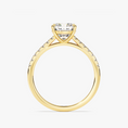 Load image into Gallery viewer, Cushion Cut Moissanite Engagement Ring with Pavé Band