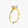 Load image into Gallery viewer, Cushion Cut Moissanite Engagement Ring with Pavé Band