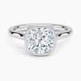 Cushion Cut Bezel Moissanite Engagement Ring