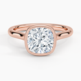 Cushion Cut Bezel Moissanite Engagement Ring