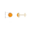 Domed Citrine Bezel Stud Earrings