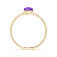 Domed Cushion Amethyst Bezel Promise Ring – 1.6 mm