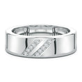 Dual Diagonal Pavé Moissanite Men’s Wedding Band-7 mm