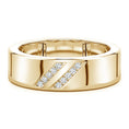 Dual Diagonal Pavé Moissanite Men’s Wedding Band-7 mm