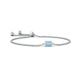 East-West Bezel-Set Emerald-Cut Aquamarine Bolo Bracelet