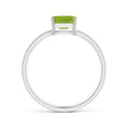 East-West Emerald Cut Peridot with Pavé Moissanite Band Promise Ring