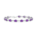East-West Oval Amethyst Milgrain Infinity Chain Bracelet