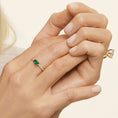 Emerald-Cut Lab Emerald and Moissanite Accent Promise Ring