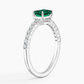 Emerald-Cut Lab Emerald and Moissanite Accent Promise Ring