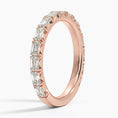 Emerald-Cut Moissanite French Pavé Wedding Band-2.6 mm