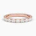 Emerald-Cut Moissanite French Pavé Wedding Band-2.6 mm