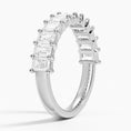 Emerald Cut Moissanite Half Eternity Wedding Band
