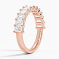 Emerald Cut Moissanite Half Eternity Wedding Band