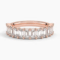 Emerald Cut Moissanite Half Eternity Wedding Band