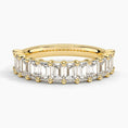 Emerald Cut Moissanite Half Eternity Wedding Band