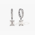 Load image into Gallery viewer, 2.68 CTW Emerald Cut Moissanite Huggie Hoop Drop Earrings