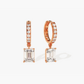 Emerald Cut Lab Diamond Huggie Hoop Drop Earrings