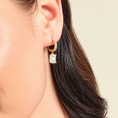 Emerald Cut Lab Diamond Huggie Hoop Drop Earrings