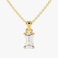 Load image into Gallery viewer, Emerald Cut Moissanite Solitaire Pendant Necklace