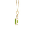Emerald-Cut Peridot with Moissanite Trio Pendant Necklace