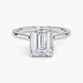 Emerald Cut Petal Prong Solitaire Moissanite Engagement Ring